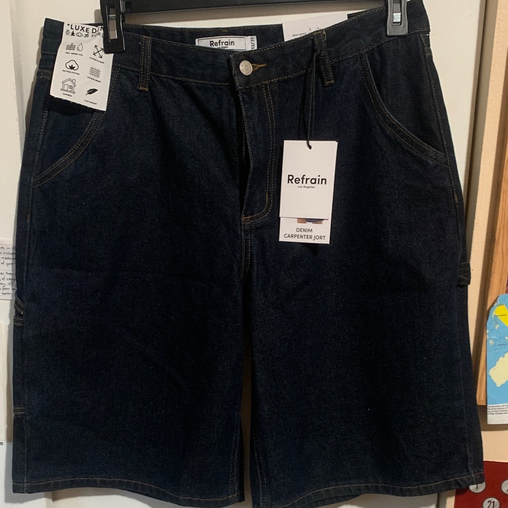 NWT Refrain Dark Blue Denim Shorts